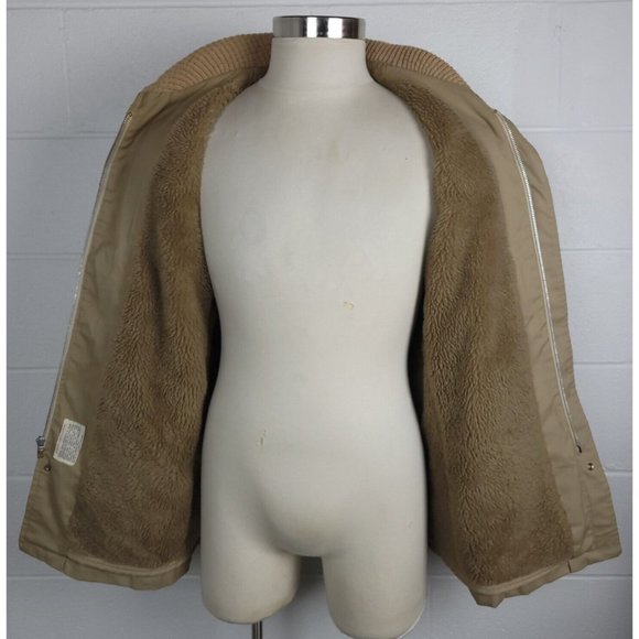 Vintage‎ Sears Mens Khaki Jacket Coat w. Faux Fur Lining 40R - Picture 7 of 12